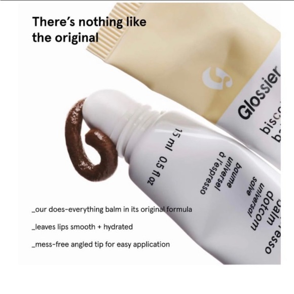 Glossier Tinted Lip Balm Dotcom Set Espresso & Biscotti Duo BNIB - Picture 11 of 12